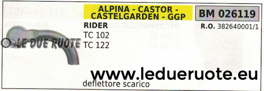 38264000011 DEFLETTORE SCARICO TRATTORINO RASAERBA CASTELGARDEN TC 102 122