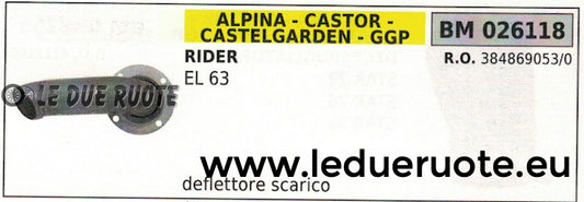 3848690530 MARMITTA SCARICO SILENZIATORE TRATTORINO RASAERBA ALPINA CASTOR EL63