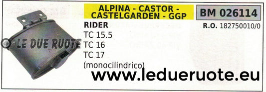 1827500100 MARMITTA SCARICO TRATTORINO RASAERBA CASTOR CASTELGARDEN 15.5 16 17