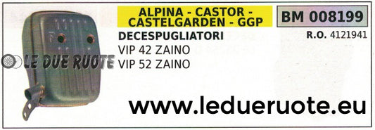 4121941 MARMITTA scarico silenziatore DECESPUGLIATORE ALPINA CASTOR VIP 42 52