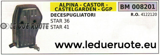 4122120 MARMITTA scarico silenziatore DECESPUGLIATORE ALPINA CASTOR STAR 36 41