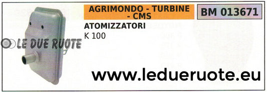 MARMITTA scarico silenziatore ATOMIZZATORE AGRIMONDO TURBINE CMS K100