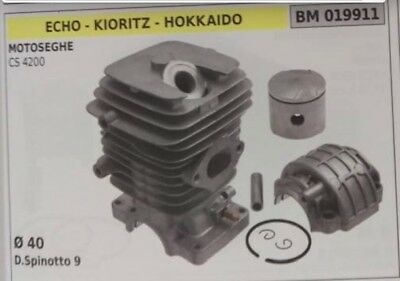 CILINDRO PISTONE COMPL MOTOSEGA ECHO KIORITZ HOKKAIDO CS 4200 Ø40 spinotto 9