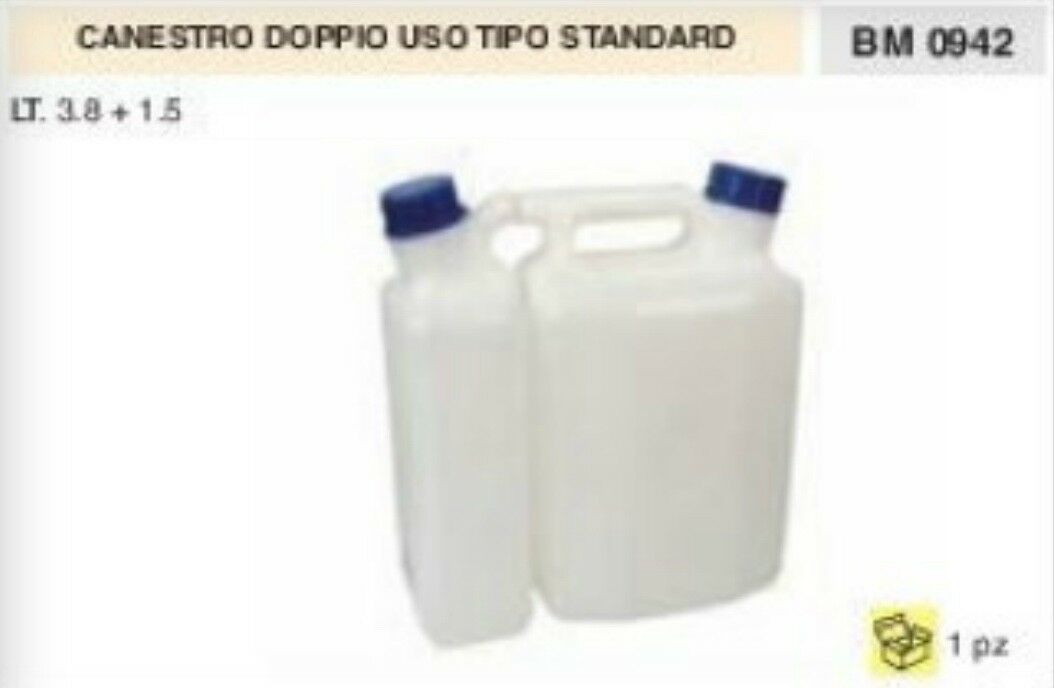 BIDONE MISCELA BENZINA OLIO doppio uso 3,8 L + 1,5 L gasolio nafta olio