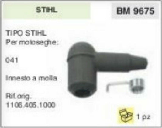 ATTACCO CANDELA PIPA pipetta IN PVC PER MOTOSEGA STIHL innesto a molla