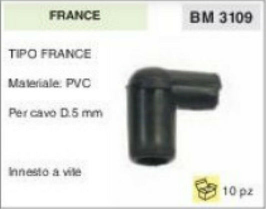 ATTACCO CANDELA PIPA pipetta IN PVC TIPO FRANCE PER CAVO Ø 5 mm INNESTO VITE