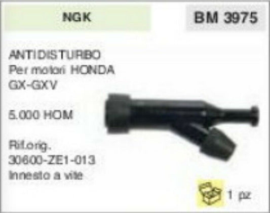 ATTACCO CANDELA PIPA pipetta NKG HONDA GX GXV ANTIDISTURBO 5.000 OHM innesto vit