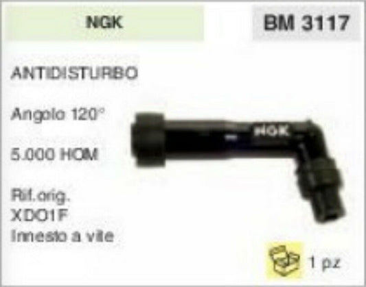 ATTACCO CANDELA PIPA pipetta NKG HONDA ANTIDISTURBO 5.000 OHM PROFESSIONALE 120°