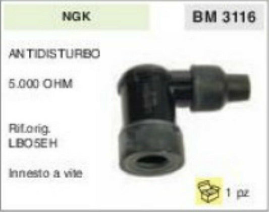 ATTACCO CANDELA PIPA pipetta NKG ANTIDISTURBO 5 OHM PROFESSIONALE innesto vite