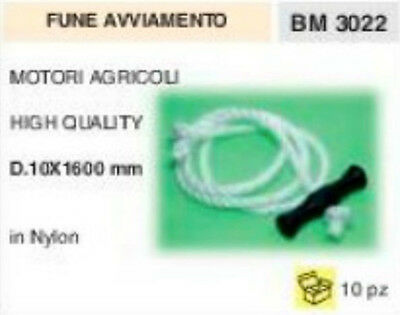 FUNE corda AVVIAMENTO COMPLETA MOTOCOLTIVATORE Ø 10 lunga 1,6 m PROFESSIONALE
