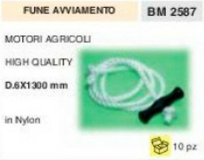 FUNE corda AVVIAMENTO COMPLETA MOTOCOLTIVATORE Ø 6 lunga 1,3 m PROFESSIONALE