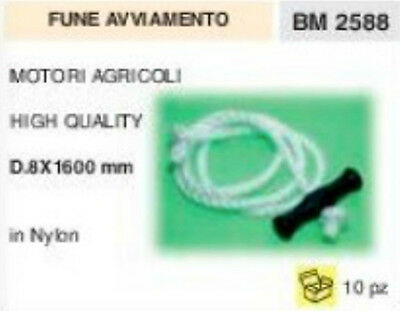 FUNE corda AVVIAMENTO COMPLETA MOTOCOLTIVATORE Ø 8 lunga 1,6 m PROFESSIONALE