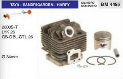 CILINDRO E PISTONE DECESPUGLIATORE TAYA SANDRIGARDEN HARRY 2600 26 GBL Ø 34 mm