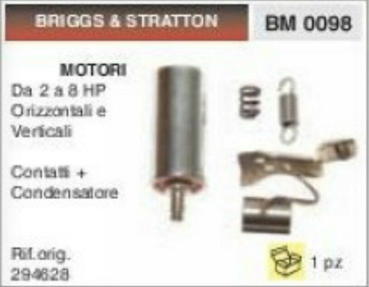 294628 CONTATTI PUNTINE + CONDENSATORE MOTORE BRIGGS & STRATTON DA 2 A 8 HP