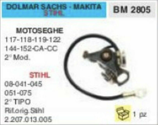 2.207.013.005 CONTATTI PUNTINE MOTOSEGA STIHL 08 041 045 051 075 ADATTABILE