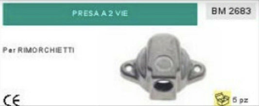 PRESA STANDARD A 2 VIE PER RIMORCHI RIMORCHIETTI CARRELLI BARCHE MEZZI AGRICOLI