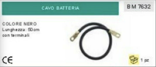 CAVO BATTERIA NERO CON OCCHI 50cm PER AUTO TRATTORE MEZZI AGRICOLI MACCHINA CEE