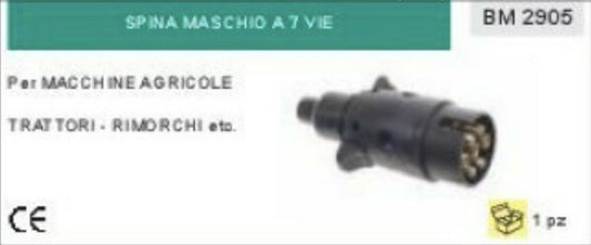 SPINA MASCHIO UNIVERSALE A 7 VIE PER TRATTORI RIMORCHI RIMORCHIETTI CARRELLI ETC