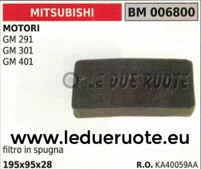 KA40059AA SPUGNA FILTRO ARIA MOTORE MITSUBISHI GM291 GM301 GM401 195x95x28