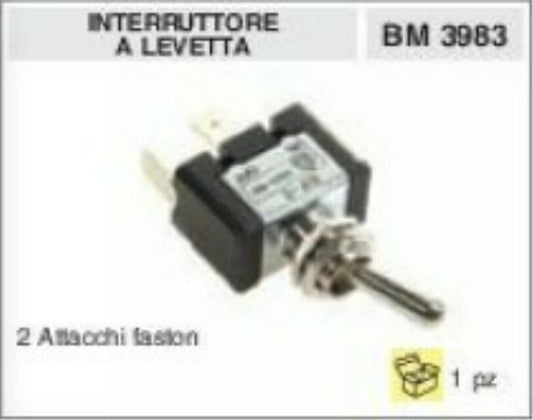 INTERRUTTORE pulsante ACCENSIONE SPEGNIMENTO ON OFF A LEVETTA CON 2 FASTON