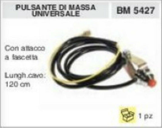 INTERRUTTORE ACCENSIONE SPEGNIMENTO OFF PULSANTE DI MASSA UNIVERSALE + CAVO 120