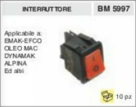 INTERRUTTORE ACCENSIONE SPEGNIMENTO STOP OFF DECESPUGLIATORE OLEO MAC ALPINA etc