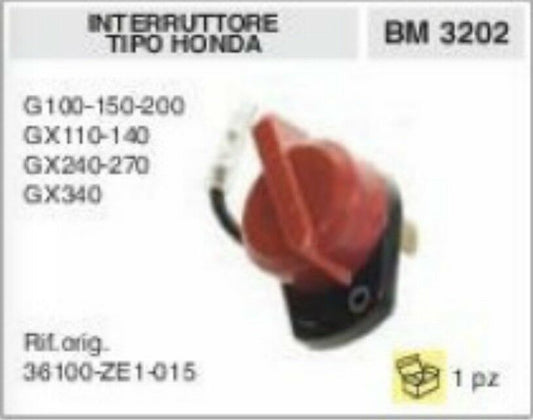 INTERRUTTORE ACCENSIONE SPEGNIMENTO STOP OFF MOTORE HONDA GX100 GX150 GX200