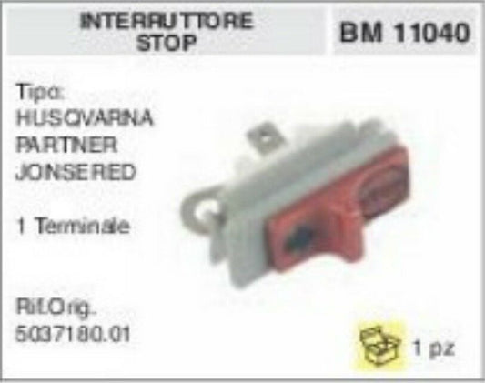 503718001 INTERRUTTORE OFF stop SPEGNIMENTO MOTOSEGA HUSQVARNA PARTNER JONSERED