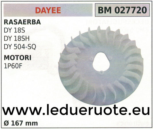 VOLANO MAGNETICO VENTOLA RASAERBA TOSAERBA DAYEE DY18S 18SH 504-SQ Ø167