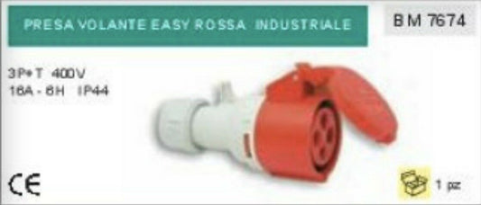 PRESA INDUSTRIALE PER PROLUNGA 3P+T 2400V 16A 6H CEE IP44 PROFESSIONALE
