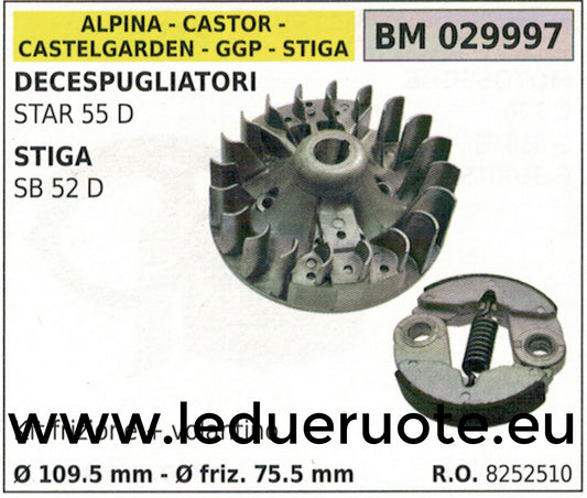 8252510 VOLANO MAGNETICO + FRIZIONE DECESPUGLIATORE ALPINA CASTOR GGP STAR 55 D