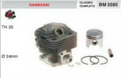 CILINDRO E PISTONE DECESPUGLIATORE KAWASAKI TH26 TH 26 Ø 34 mm