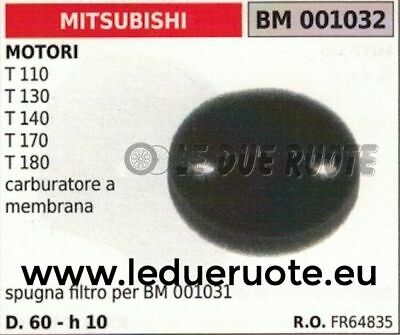 FR64835 SPUGNA FILTRO ARIA MOTORE MITSUBISHI T110 T130 T140 T170 T180 60x10