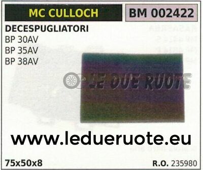 235980 SPUGNA FILTRO ARIA DECESPUGLIATORE McCULLOCH BP 30 35 38 AV 75x50x8