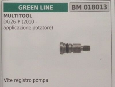 VITE REGOLAZIONE POMPA OLIO COMPLETA POTATORE MULTITOOL GREEN LINE DG26-P 2010