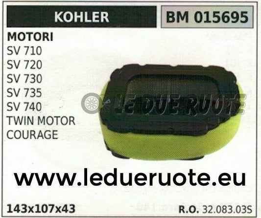 3208303S FILTRO ARIA MOTORE KOHLER SV 710 720 730 735 740 TWIN MOTOR 143x107x43