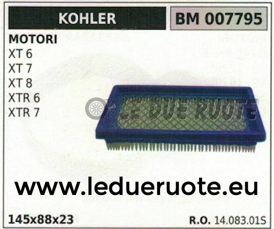 1408301S FILTRO ARIA MOTORE KOHLER XT 6 7 8 XTR 6 7 145x88x23