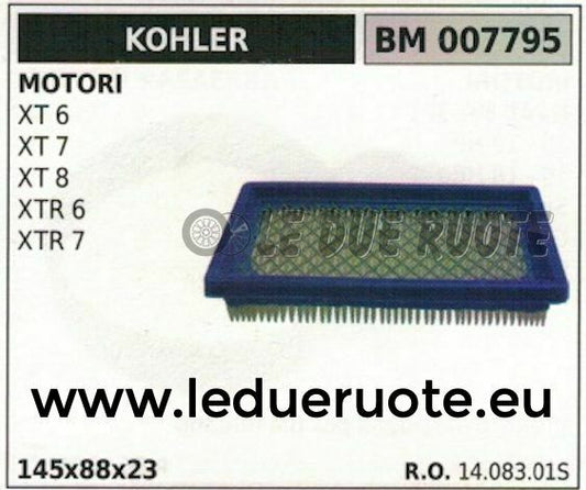 1408301S FILTRO ARIA MOTORE KOHLER XT 6 7 8 XTR 6 7 145x88x23