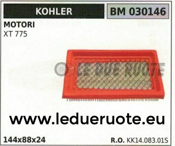 KK1408301S FILTRO ARIA COMPLETO MOTORE KOHLER XT 775 144x88x24