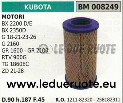 121182320 258182311 FILTRO ARIA MOTORE KUBOTA BX 2200D 2200E 2350D 90x187x45