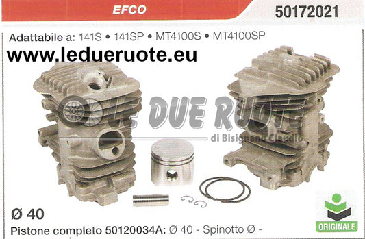 50172021 CILINDRO E PISTONE ORIGINALE EFCO 141S 141SP MT4100S MT4100 MOTOSEGA