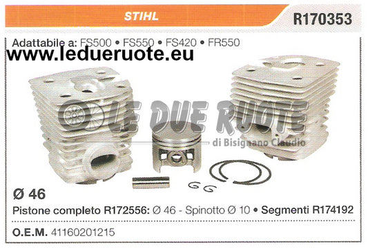 41160201215 KIT CILINDRO E PISTONE  STIHL FS500 FS550  DECESPUGLIATORE