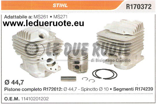 11410201202 KIT CILINDRO E PISTONE  STIHL MS261 MS261C MOTOSEGA Ø 44,7