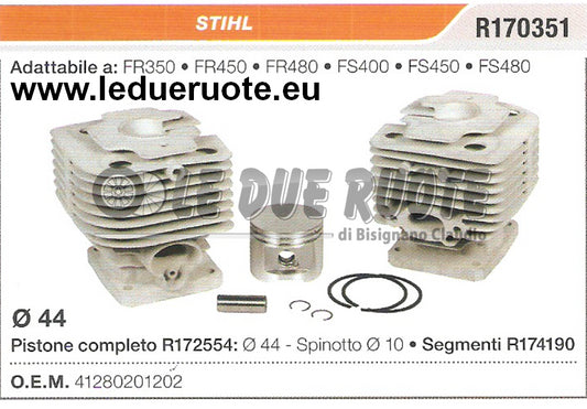 41280201202 KIT CILINDRO E PISTONE  STIHL FR350 FR450 FR480 DECESPUGLIATORE