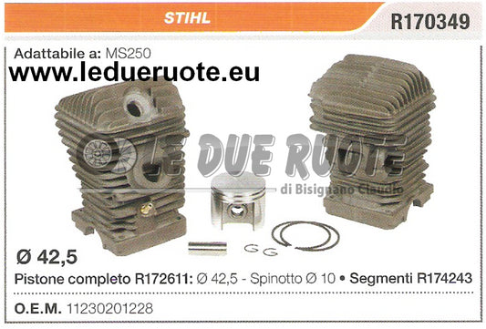 11230201228 KIT CILINDRO E PISTONE  STIHL MS250 MOTOSEGA Ø 42,5