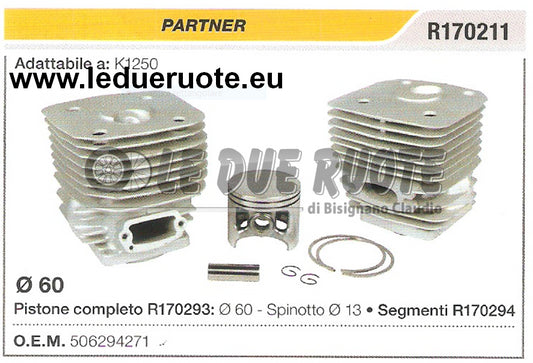 506294271 KIT CILINDRO E PISTONE PARTNER K1250 MOTOSEGA Ø 60 SPINOTTO 13