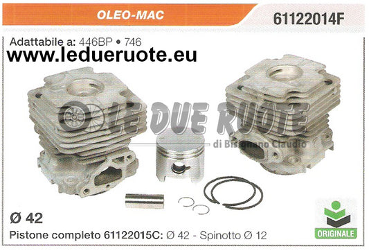 61122014F KIT CILINDRO E PISTONE OLEO-MAC 446BP 746 DECESPUGLIATORE ORIGINALE