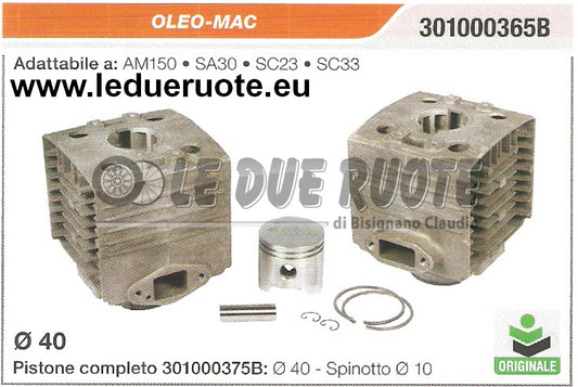 301000365B KIT CILINDRO E PISTONE OLEO-MAC SC23 SC33 MOTOSEGA DECESPUGLIATORE