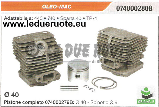 074000280B KIT CILINDRO E PISTONE OLEO-MAC 440 740  MOTOSEGA DECESPUGLIATORE