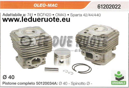 61202022 KIT CILINDRO E PISTONE OLEO-MAC SPARTA 42 44 440 DECESPUGLIATORE
